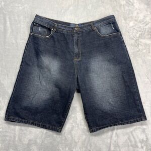Vtg Brooklyn Xpress Jean Shorts Mens 42 Blue Denim Dark Wash Flat Front Outdoor